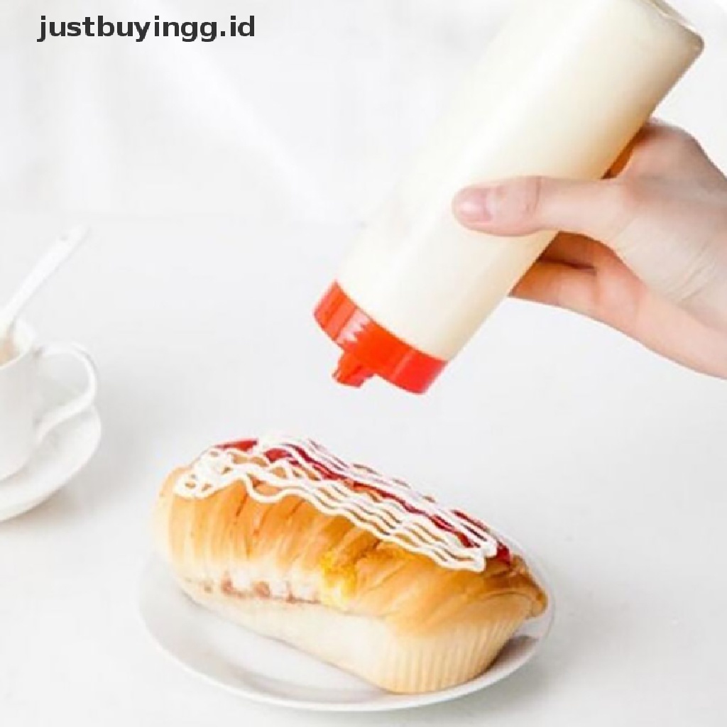 (Justbuyingg.Id) Botol Dispenser Saus / Kecap / Minyak 4 Lubang 300ml Bahan Resin Untuk Dapur