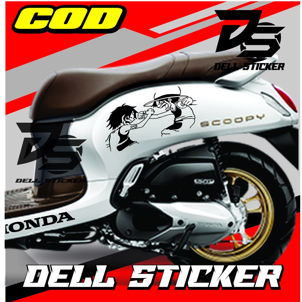 Stiker Motor Scoopy ONE PIECE LUFFY / Cutting Sticker Scoopy / Stiker Viral Scoopy / DELL VARIASI