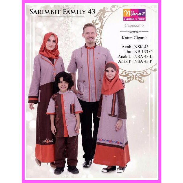 Baju Sarimbit Nibras Sarkel 43 Coklat Baju Sarimbit Muslim Model Baju Keluarga Untuk Lebaran