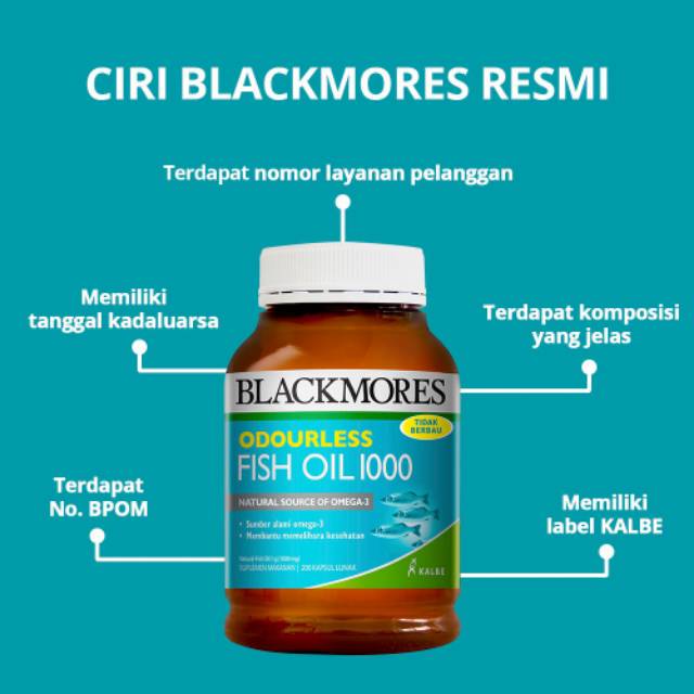 BLACKMORES Odourless Fish Oil 1000 30 90 180 kapsul