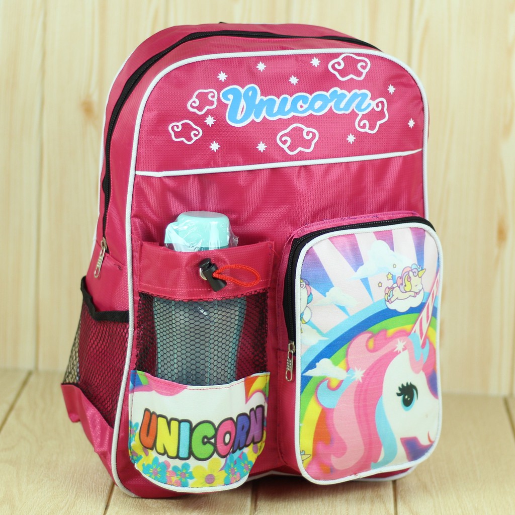 Tas Ransel Anak Perempuan Karakter Unicorn Lucu Bagus Tas Gendong Sekolah Anak Cewe FREE BOTOL MINUM