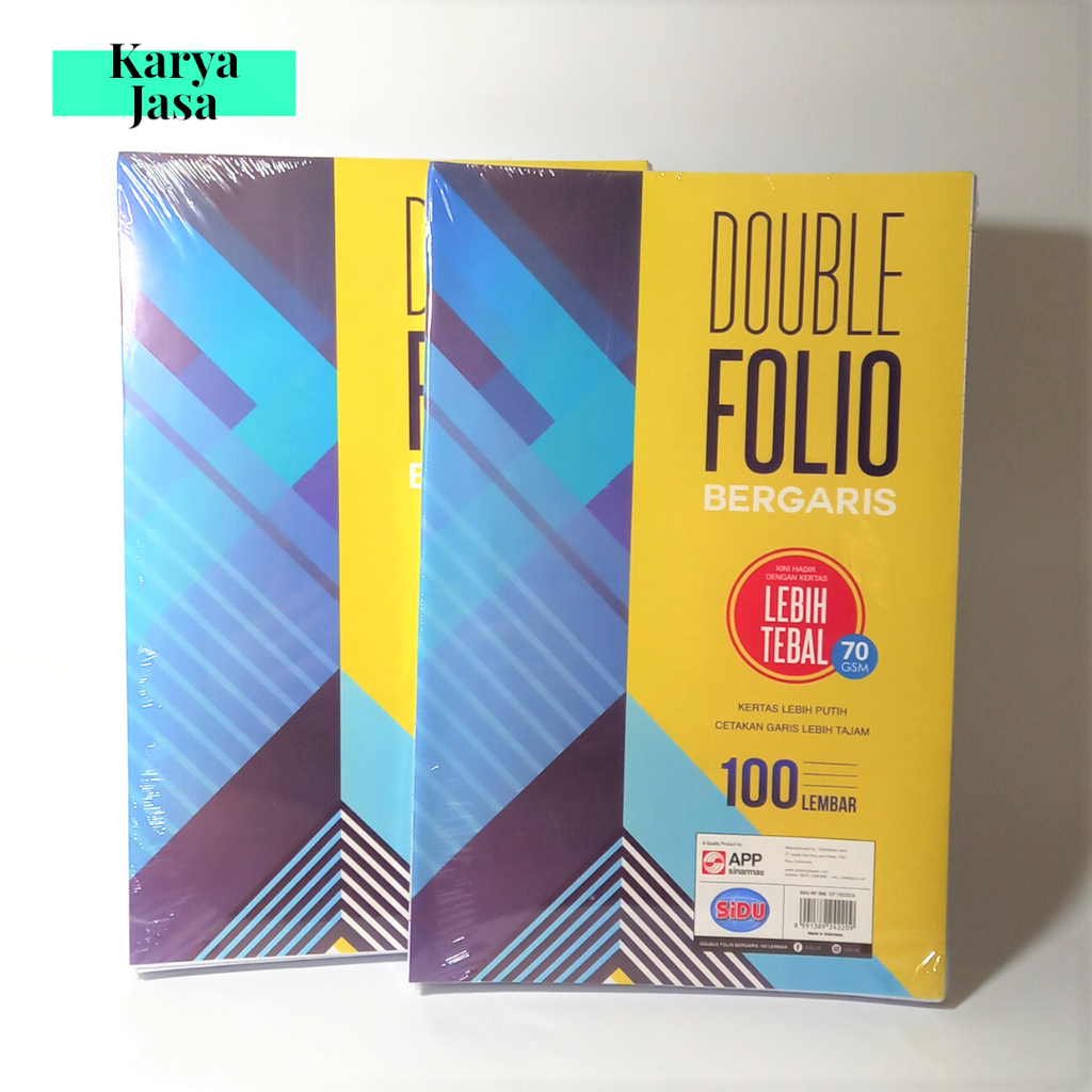 

SIDU Double Folio Bergaris 100 Lembar | Dobel Folio 70gsm Grosir