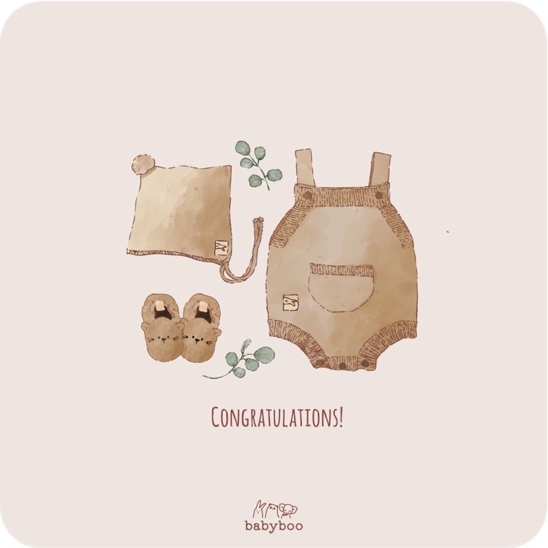 

Babyboo Gift Message Card – “Congratulations!” | Additional Card for Baby Gift