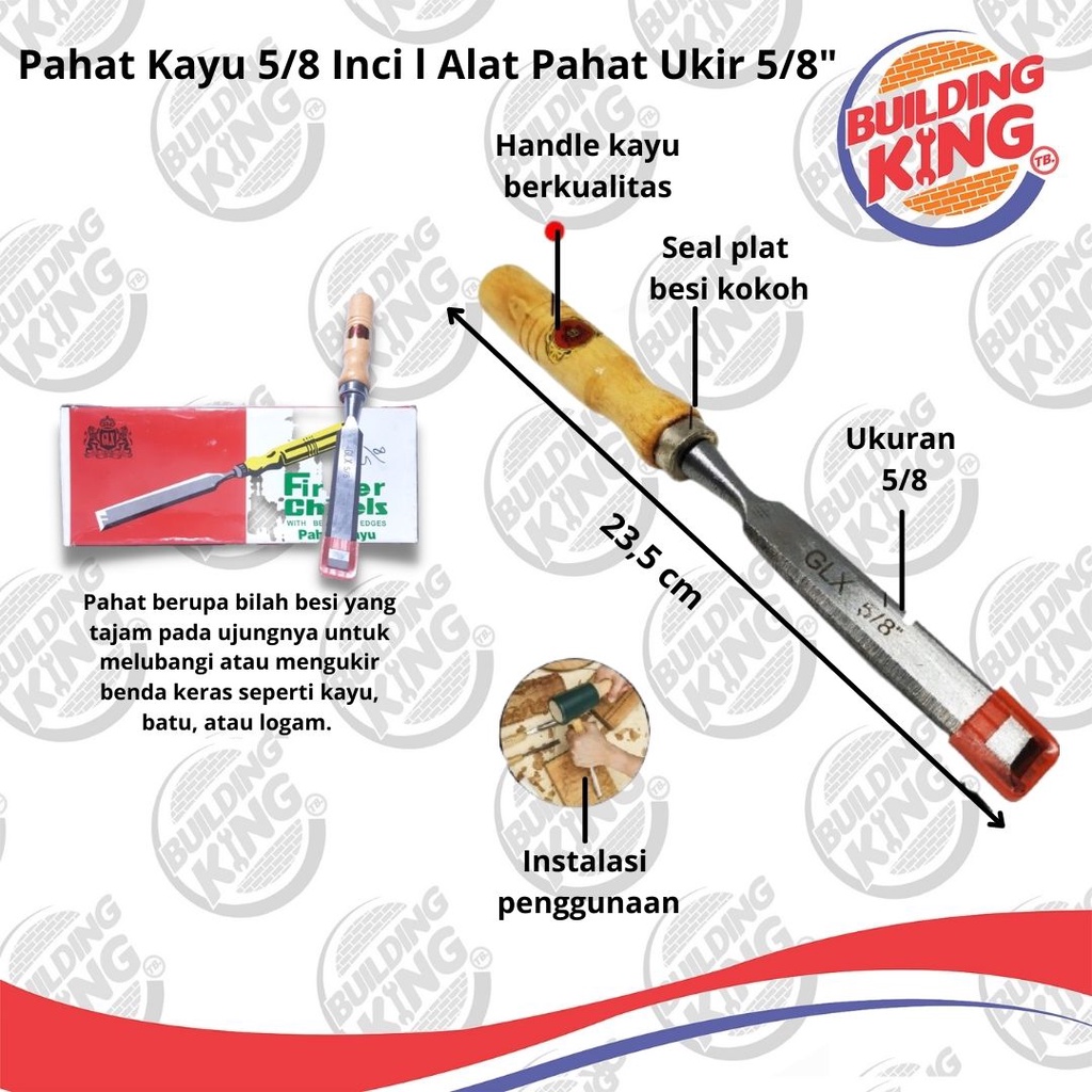 Pahat Kayu / Tatah Kayu 5/8 inch GLX Kualitas Terbaik Pahat Ukir 5/8"