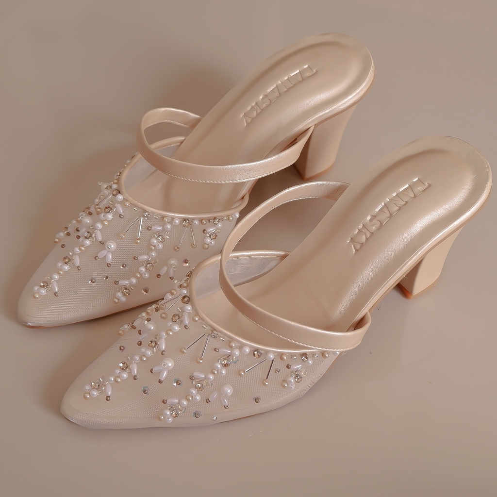 TANASKY - BINAR - Sepatu Heels Wanita 7cm Block Heels - Wedding Shoes - Sepatu Wedding