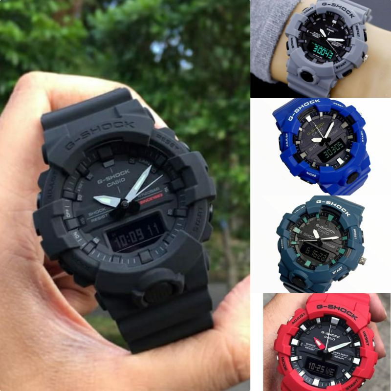 TERLARIS !!!! GSHOCK CASIO GA 800 DUAL TIME 2JARUM JAM TANGAN PRIA SPORT ANTI AIR