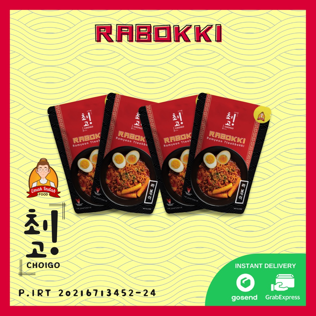 COMBO CHOIGO! RABOKKI (4PCS)  - CHOIGO RABOKKI CHOIGO / RABOKKI CHOIGO / RABOKKI CHOIGO KOREA INSTAN - CHOIGO EMAK INDAH FOOD