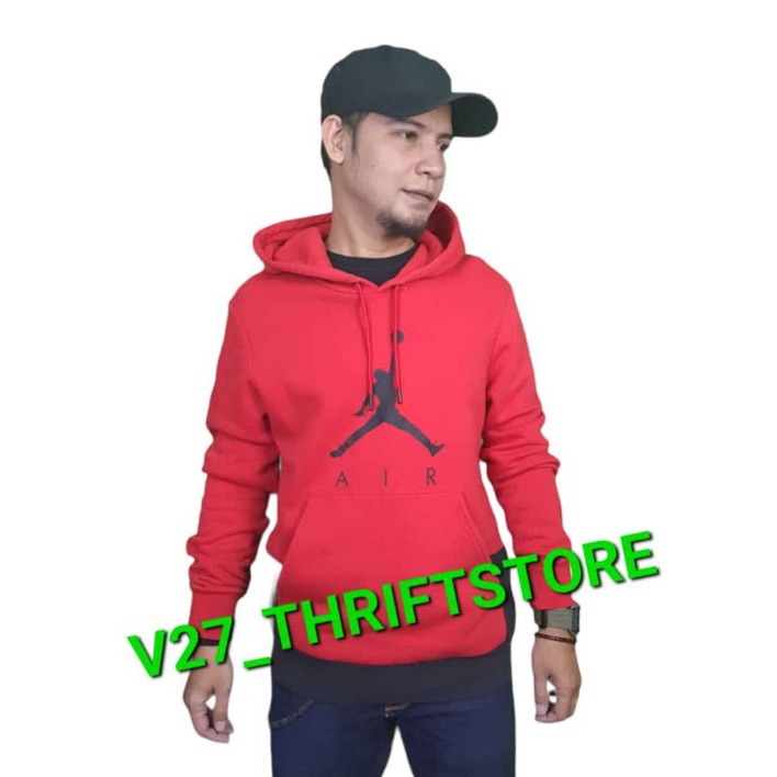 AIR JORDAN RED BLACK HOODIE SECOND (MF019)