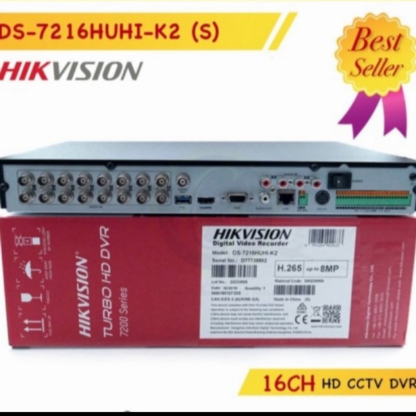 New DVR HIKVISION 16CH 8MP DVR HIK 7261HUHI STARVIS