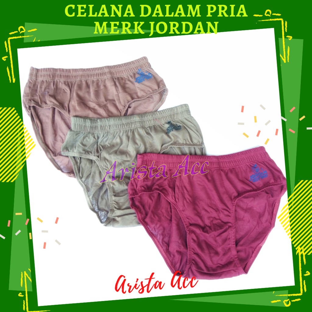 Celana Dalam Pria isi 3 JORDAN M, L, XL, CD Segitiga Karet