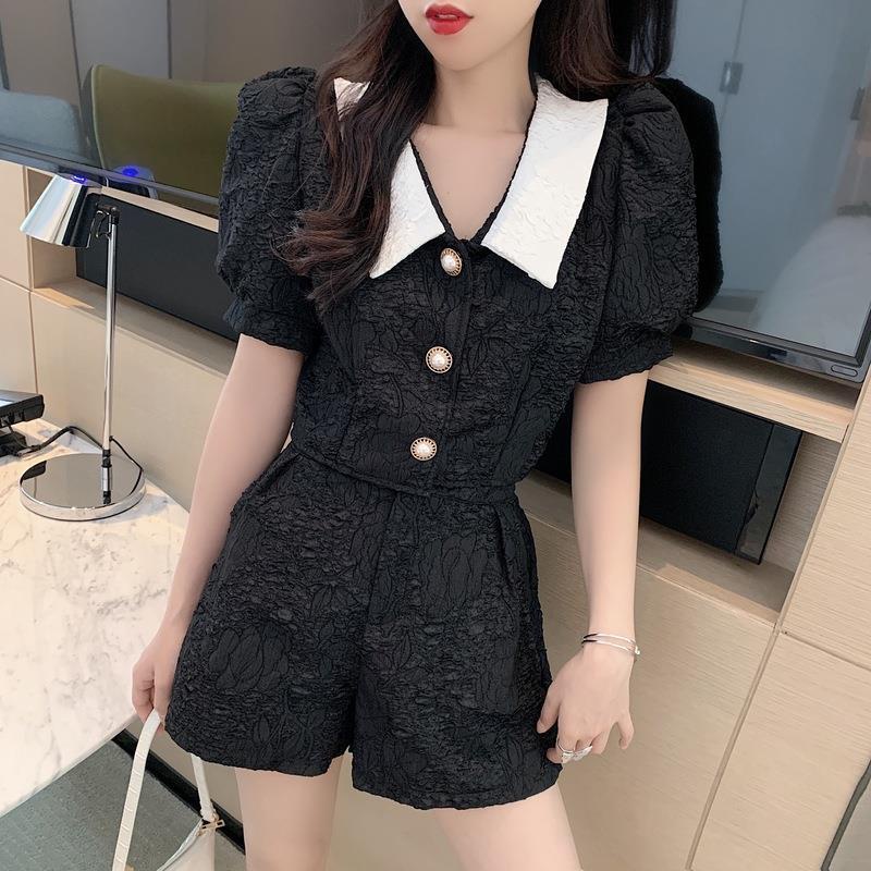 [✅BISA COD] #Sisjuly# Pakaian kipas dewi temperamen feminin baru, celana pendek wewangian, setelan jas dua