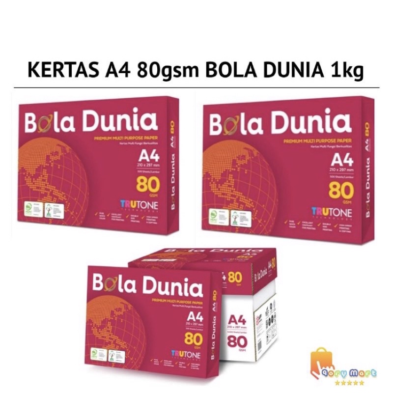 

Kertas HVS A4 80 gram Bola Dunia