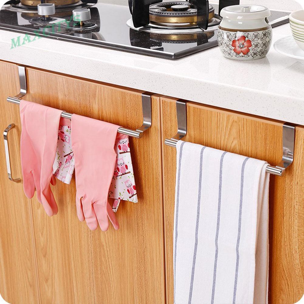 Stouge Stainless Steel Towel Rack Kitchen Cupboard Hanger Storage Shelf Shopee Indonesia