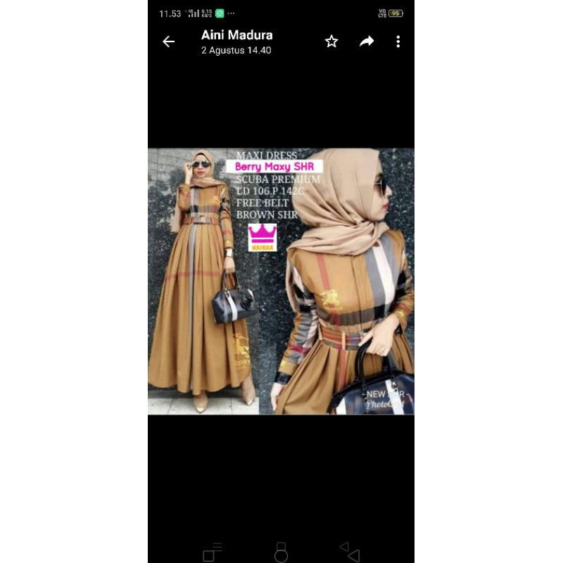 Burberry dress ORI import SHR