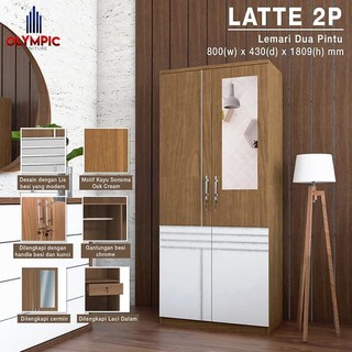 Lemari Pakaian 2 Pintu  Olympic  Latte Shopee Indonesia