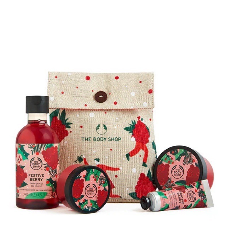 GIFT FESTIVE BERRY POUCH THE BODY SHOP