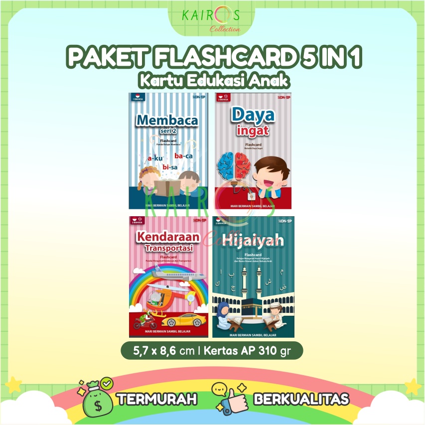 Paket Hemat Flashcard Kartu Belajar Anak 5in1