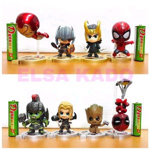 mainan boneka figure marvel avengers cos baby pajangan mobil hiasan kue thor ragnarok