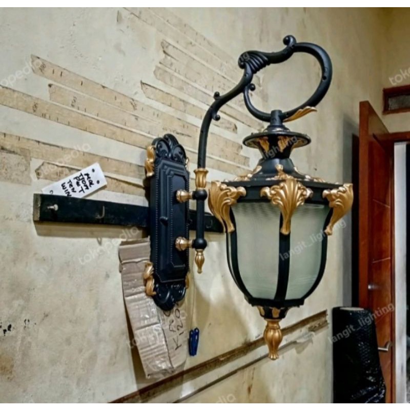 ⭐GARANSI⭐LAMPU DINDING OUTDOOR-LAMPU HIAS MEWAH GOLD ANTIK-GOLD ANTIK