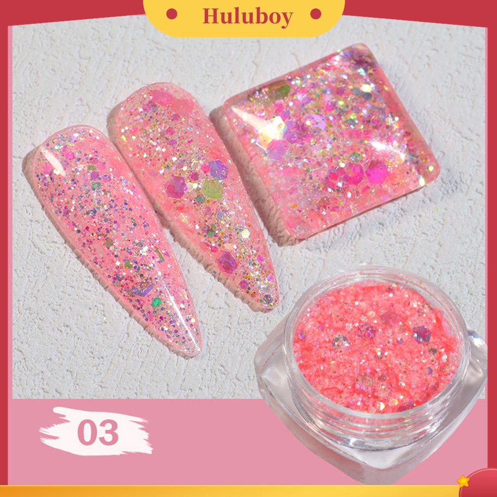 Huluboy Huluboy♡ Ornamen Bubuk Glitter Sequins Untuk Dekorasi Nail Art