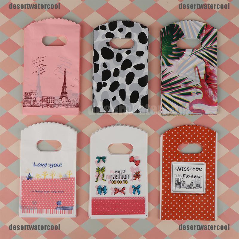 Deid 50pcs / lot Kantong Plastik Mini Motif Tulisan Thank You Ukuran 9x15cm Untuk Belanja