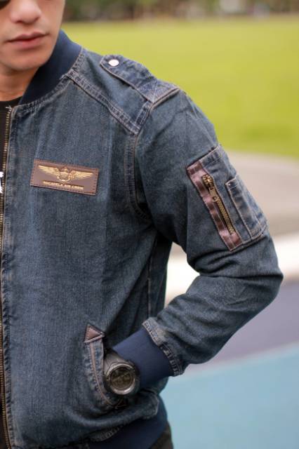 (BISA BAYAR DI TEMPAT ) bomber jeans rf / jaket bomber / jaket jeans