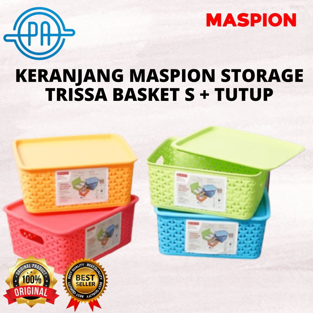 KERANJANG MASPION STORAGE TRISSA BASKET  SIZE S + TUTUP