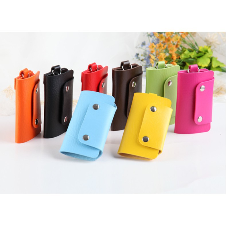 DEJI - Dompet Kunci Kulit Gantungan / 6 Kunci / Gantungan Kunci Mobil / Souvenir Acara