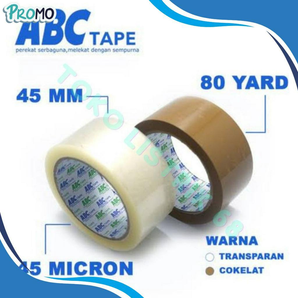 

HOT PRODUK Lakban ABC Tape Bening 45mm 8yard