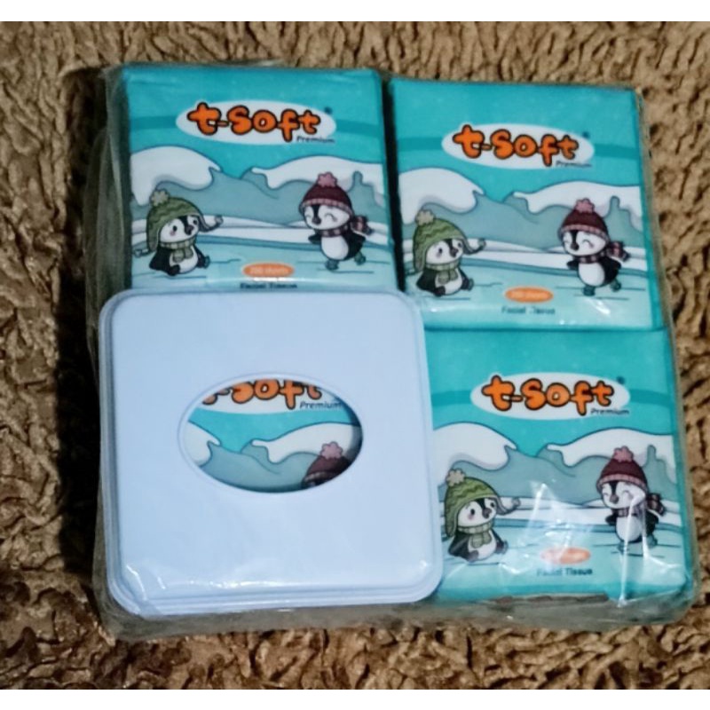 Tisu t-soft 200 sheets isi 4 gratis tempat tisu