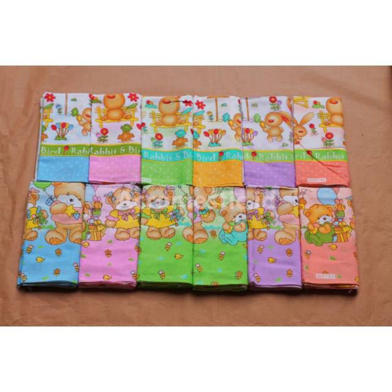 1 Lusin Bedong super jumbo 110 x 90 cm, Bedong SJB /Selimut Bayi Katun Flanel isi 12 pc Bedong Jumbo