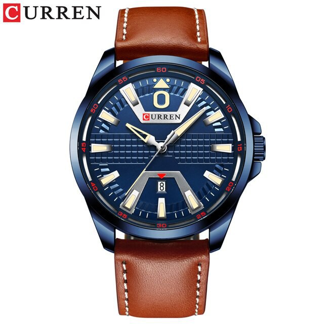 CURREN 8379 Jam Tangan Pria Analog Tali Kulit Chronograph Aktif Luminous Hand WATCHKITE WKOS