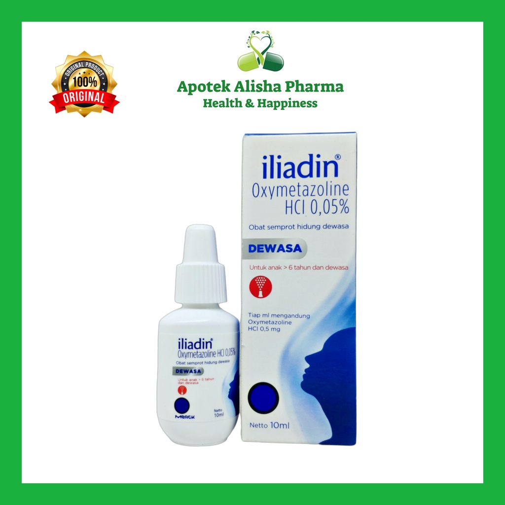 Iliadin Obat Tetes Hidung Anak 2-6tahun / Iliadin Obat Semprot Hidung Dewasa / Nasal Drop 10ml / Nasal Spray 10ml / Illiadin Oxymetazoline