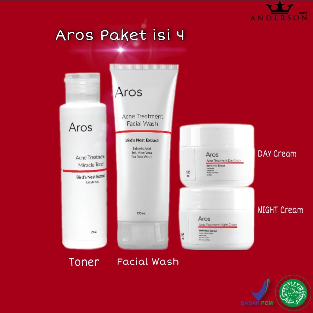 AROS Acne Treatment Series Paket Isi 4 Paket Aros Skincare