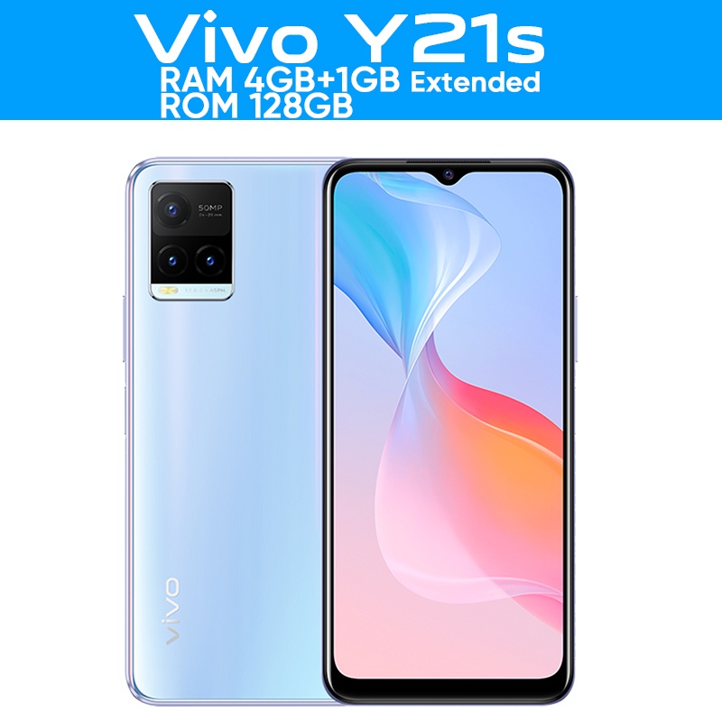 VIVO Y21 Vivo Y21A RAM 4GB+1GB ExtenDed ROM 64GB GARANSI RESMI Handphone vivo hp vivo y20 terbaru COD-Y21s White 4/128