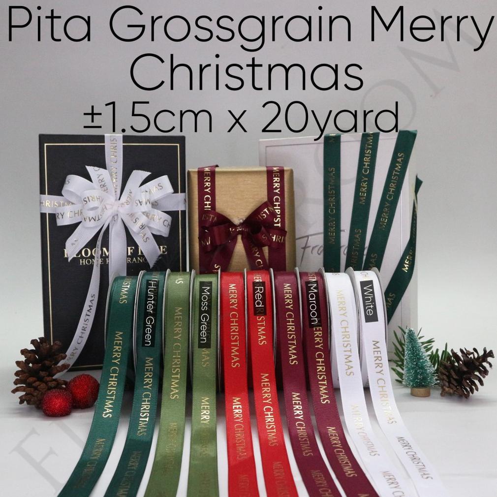 

PITA GROSSGRAIN MERRY CHRISTMAS 1.5CM X 20 YARD - PITA NATAL CICIGUDANG