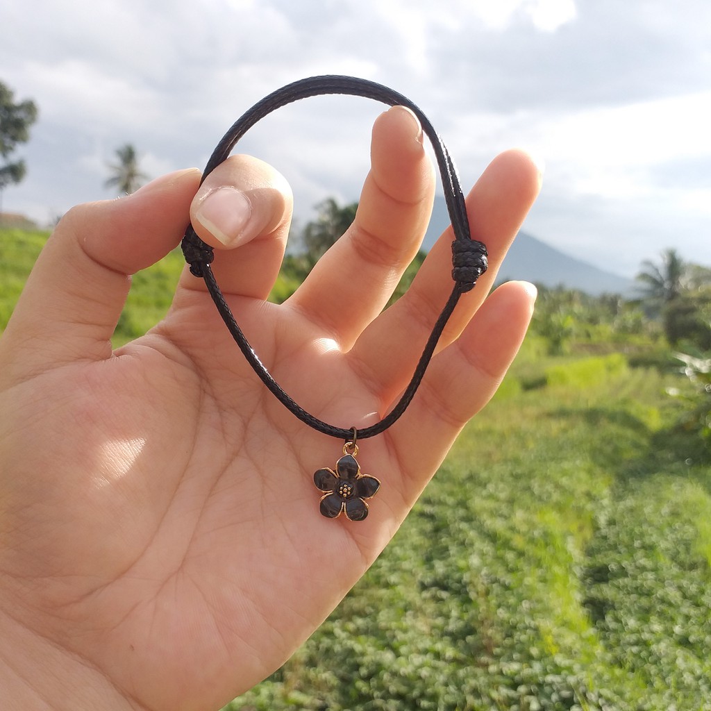 Gelang aesthetic Manik Bunga Daisy Estetik Korean vintage Style Adjustable Tali Simple Waterproof