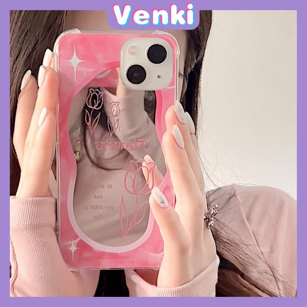 iPhone Case Acrylic HD Mirror Laser Airbag Shockproof Protection Camera Cute Line Rose Flower Compatible For iPhone 11 iPhone 13 Pro Max iPhone 12 Pro Max iPhone 7 Plus iPhone xr