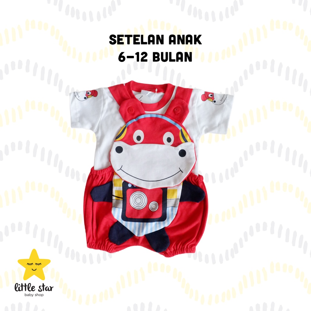 Little Lamb Setelan Bayi Cowok | Set Baju Anak Cowok | Celana Monyet Boy