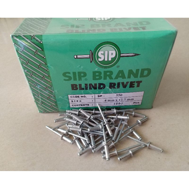 PAKU RIVET SIP BRAND 550 (4 MM  X 127 mm) 1 Dus 1000 Pcs Ukuran Umum