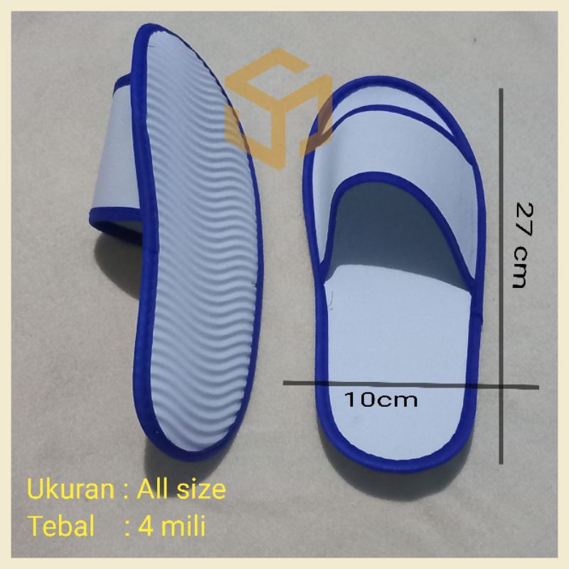 sandal #lantai#hotel#sovenir#bahan sepon 4 mili biru tua