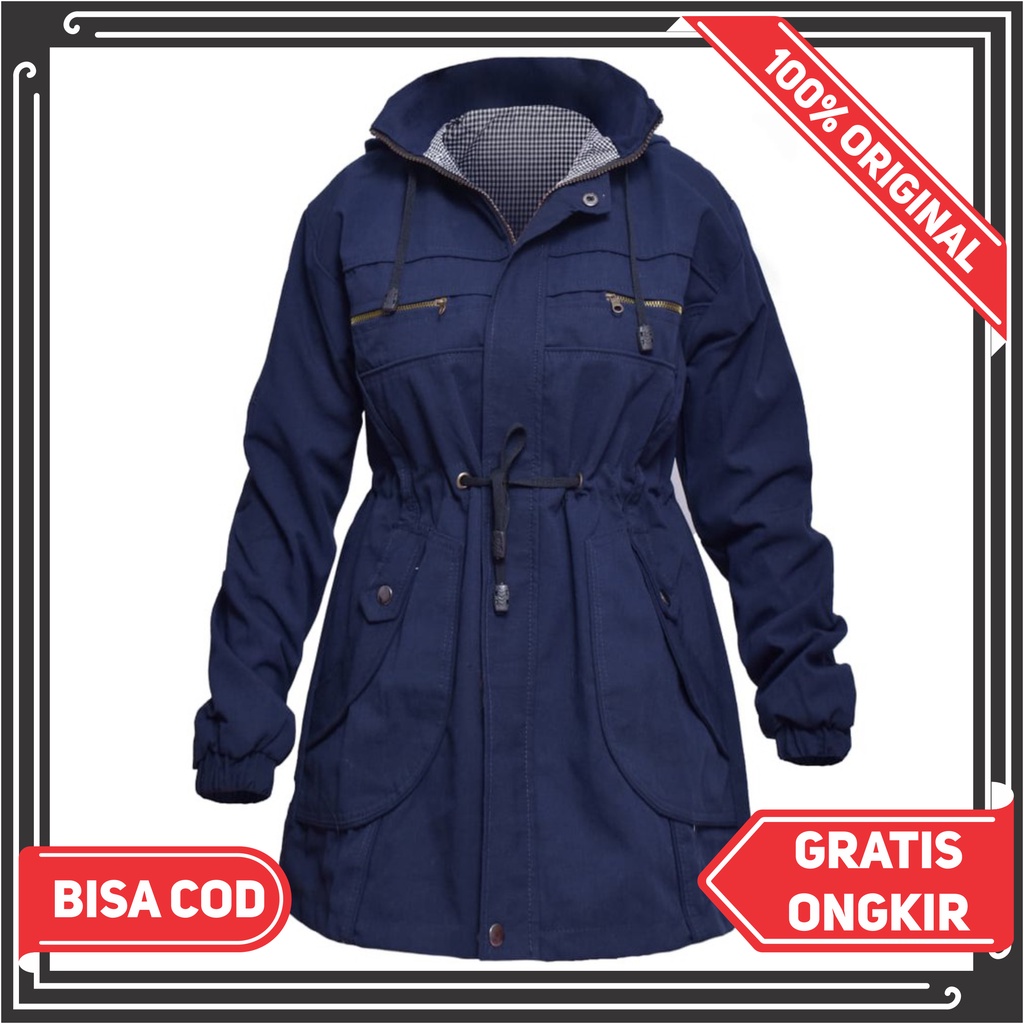 JAKET WANITA PARKA, JAKET MUSLIMAH KOREA, JAKET UKHTI ORIGINAL PREMIUM BABY CANVAS, JAKET OUTDOOR HI