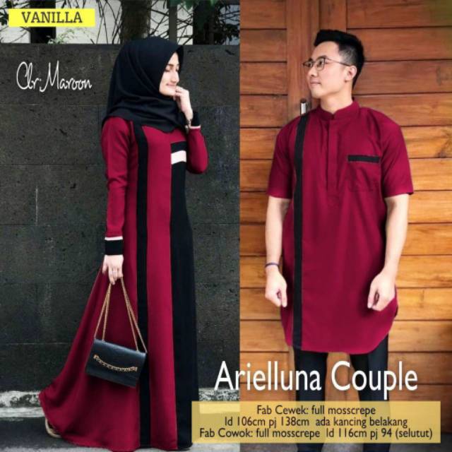 CP ARIELLUNA COUPLE GAMIS MOSCREPE COUPLE RAMADHAN 2021