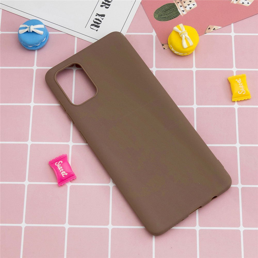 Samsung Galaxy A51 A71 S20 Pro S20 Ultra Candy Color Slim Thin Soft TPU Phone Case Cover-Brown