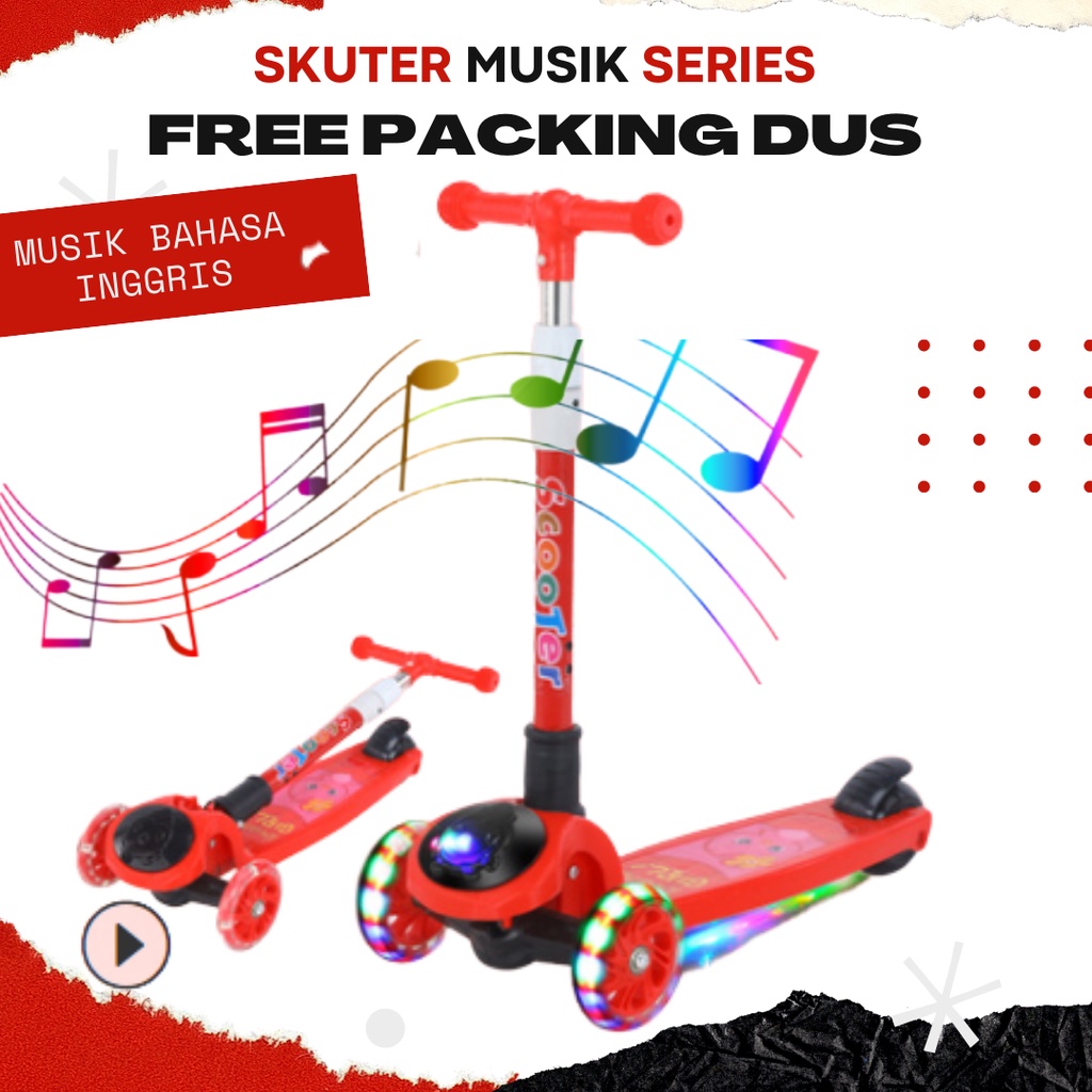 skuter anak vbird roda 3 lampu  musik perempuan cowok murah