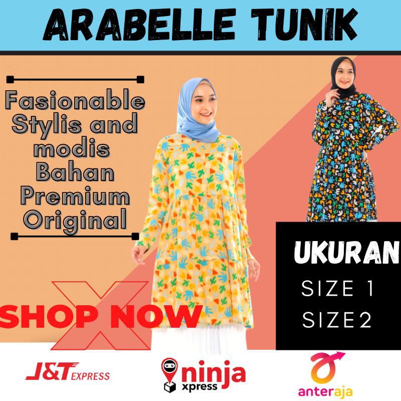 fashion muslim baju atasan wanita tunik magenta arabelle import terbaru kekinian  A39
