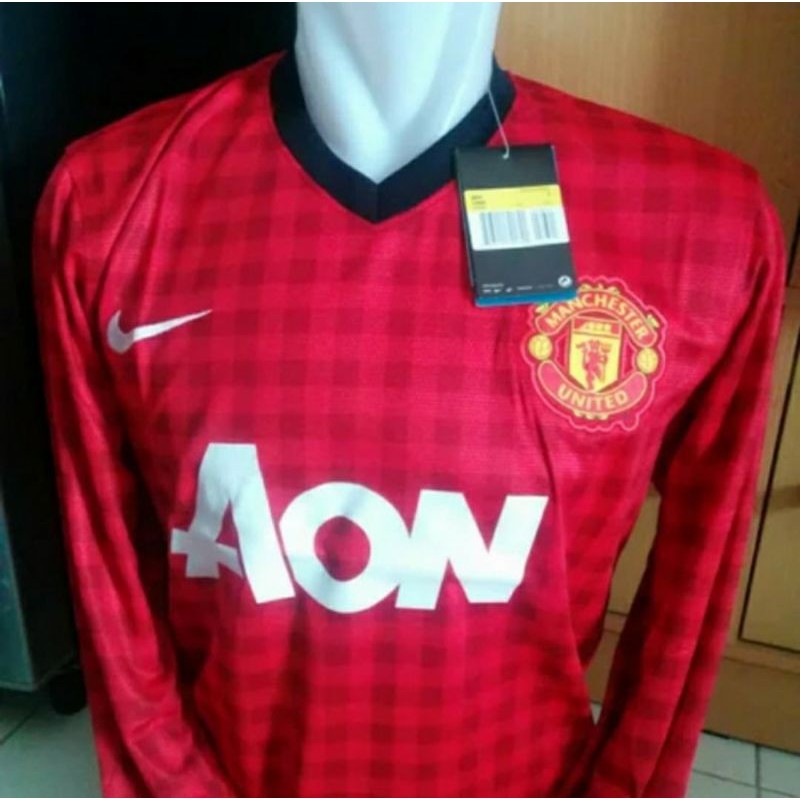 MU Manchester United - Jersey Baju Bola Kotak Lengan Panjang - Grade ORI