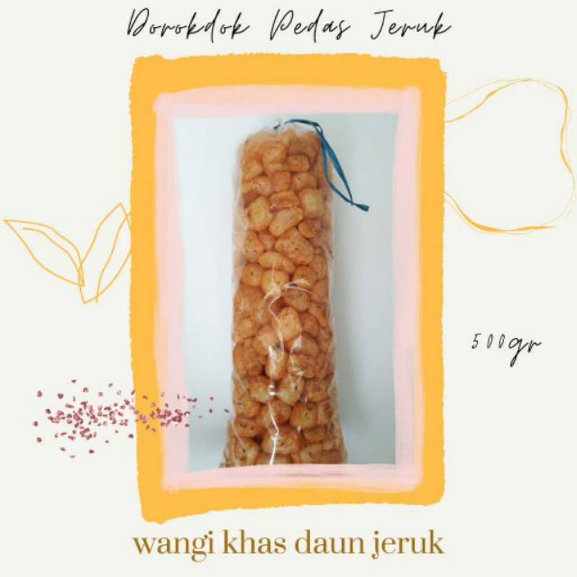 

Dorokdok renyah /dorokdok murah / kerupuk asli kulit sapi size guling 500gr varian rasa pedas jeruk