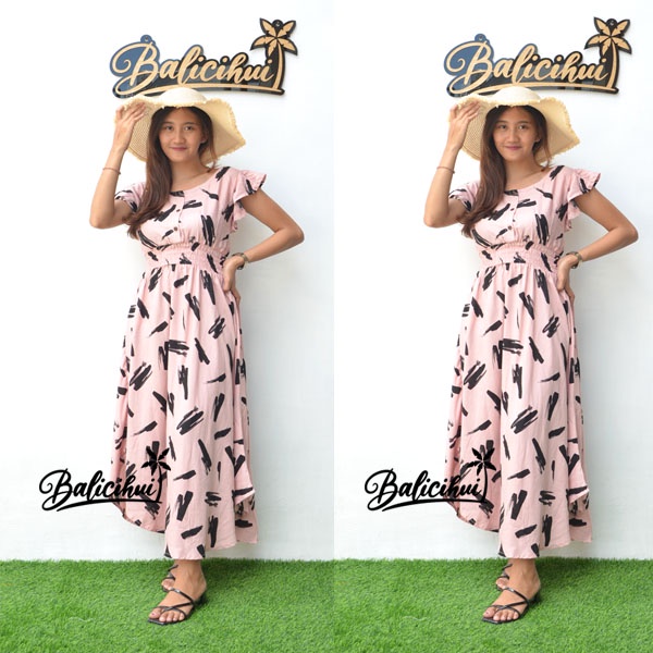 Balicihui Dress Moza Kancing Dress Busui Dress Kasual Long Dress Bali