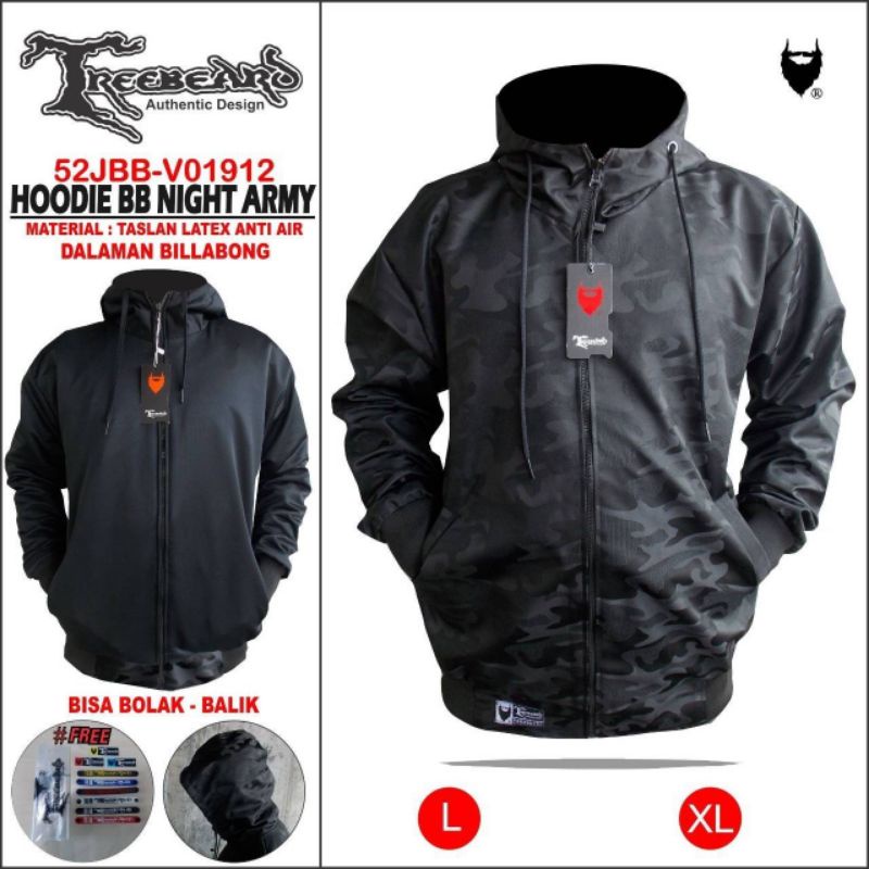 [COD] Jaket Hoodie Outdor Pria / Jaket Bolak Balik / Jaket Anti Air Original Treebeard